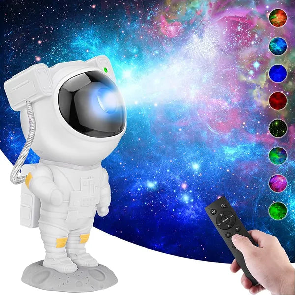 Astronaut projector with colourful galaxy lighting