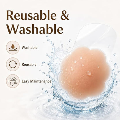 Silicone Nipple Cover Invisible Breast Pasties Adhesive Disposable Satin Fabric