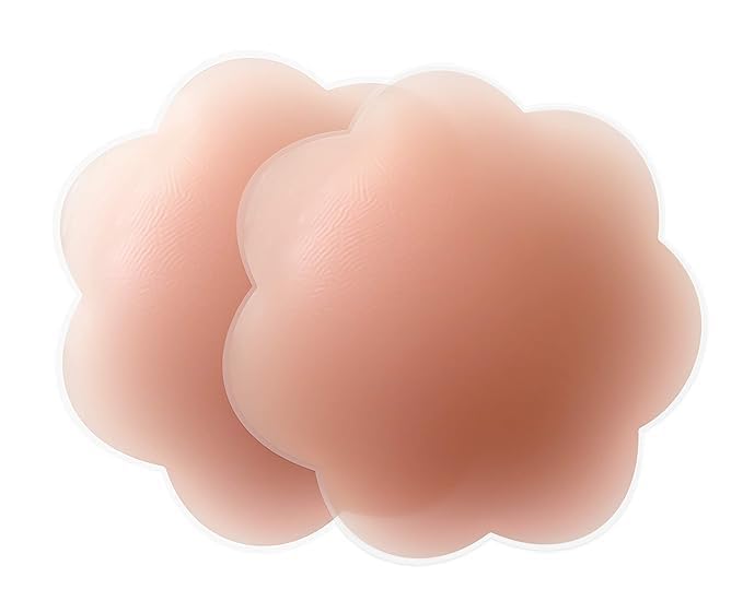 Silicone Nipple Cover Invisible Breast Pasties Adhesive Disposable Satin Fabric