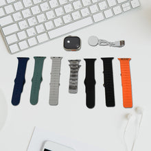 7 In 1 Ultra Smart Watch Combo With Seven Classic Straps  Transparent Screen Guard (1 Set  Mix Color)